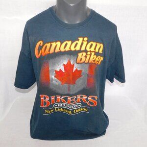 Canadian Bikers Reunion New Liskeard Ontario Graphic T Shirt Motorcycle Mens 2XL